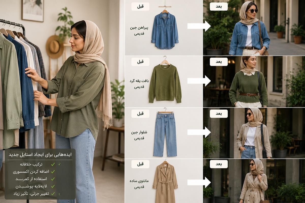 چگونه می‌توان با استفاده از لباس‌های قدیمی، استایل جدیدی ایجاد کرد؟